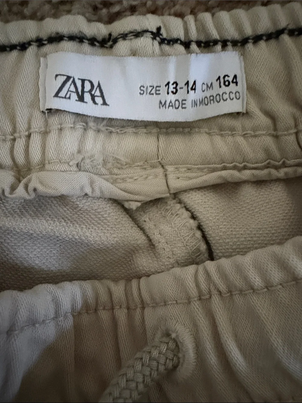 Zara Kids Cream Cargo Jogger Pants